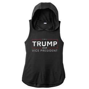 Vice President Trump 2024 Election Bold Design Ladies PosiCharge Tri-Blend Wicking Draft Hoodie Tank