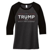 Vice President Trump 2024 Election Bold Design Women's Tri-Blend 3/4-Sleeve Raglan Shirt