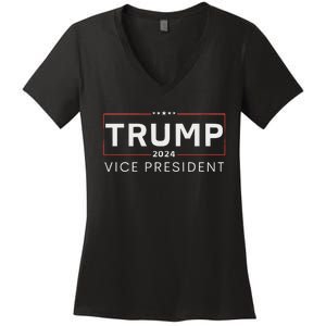 Vice President Trump 2024 Election Bold Design Women's V-Neck T-Shirt