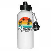 Vintage Palm Tree Sunset Beach Vacation Summer Vacay Vibes Aluminum Water Bottle