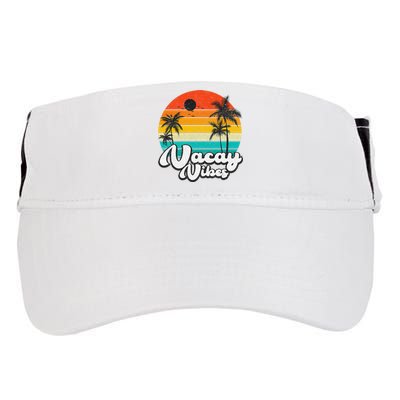 Vintage Palm Tree Sunset Beach Vacation Summer Vacay Vibes Adult Drive Performance Visor