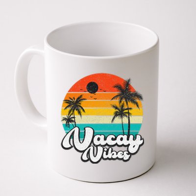 Vintage Palm Tree Sunset Beach Vacation Summer Vacay Vibes Coffee Mug