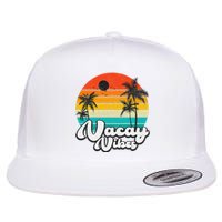 Vintage Palm Tree Sunset Beach Vacation Summer Vacay Vibes Flat Bill Trucker Hat