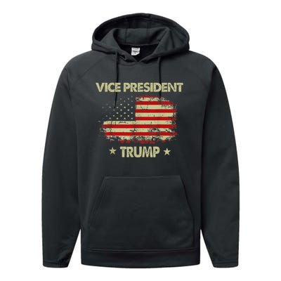 Vice President Trump Funny Election 2024 Design Performance Fleece Hoodie