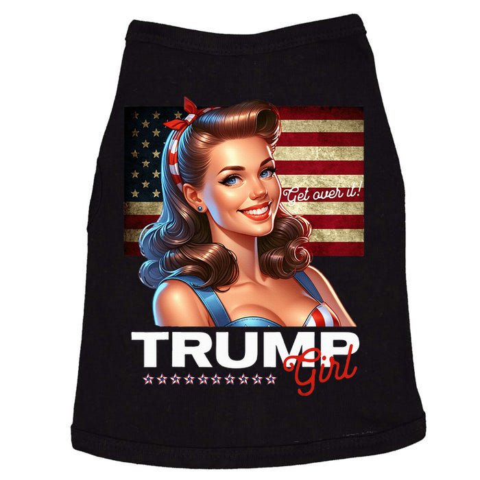 Vintage Pinup Trump Girl Get Over It Inauguration 2025 Retro Doggie Tank