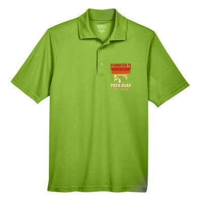 Vintage Promote To Papa Bear 2024 Family Matching Gift Men's Origin Performance Pique Polo