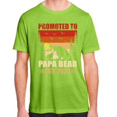 Vintage Promote To Papa Bear 2024 Family Matching Gift Adult ChromaSoft Performance T-Shirt