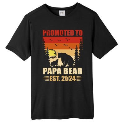 Vintage Promote To Papa Bear 2024 Family Matching Gift Tall Fusion ChromaSoft Performance T-Shirt