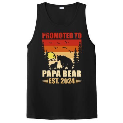 Vintage Promote To Papa Bear 2024 Family Matching Gift PosiCharge Competitor Tank