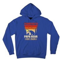 Vintage Promote To Papa Bear 2024 Family Matching Gift Hoodie