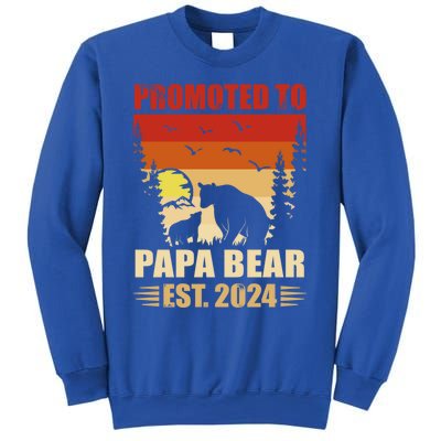 Vintage Promote To Papa Bear 2024 Family Matching Gift Sweatshirt