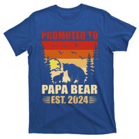 Vintage Promote To Papa Bear 2024 Family Matching Gift T-Shirt