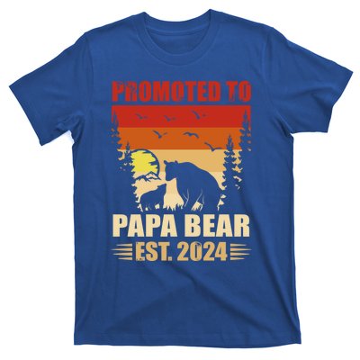 Vintage Promote To Papa Bear 2024 Family Matching Gift T-Shirt