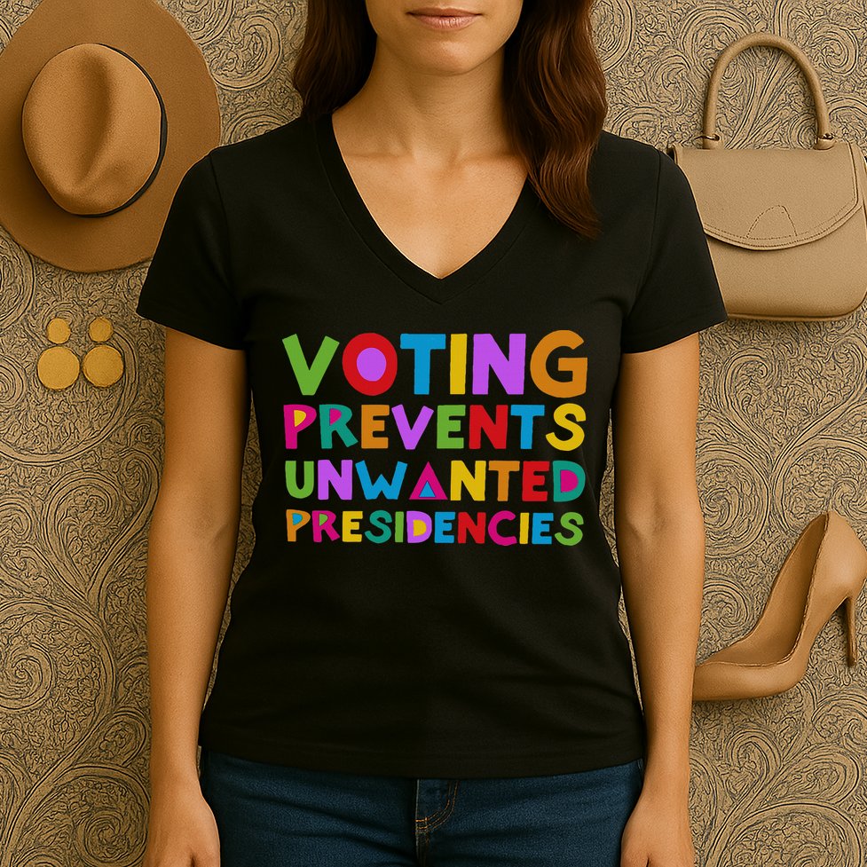 Voting Prevents Unwanted Presidencies Women's V-Neck T-Shirt