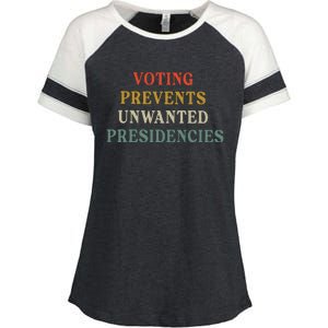 Voting Prevents Unwanted Presidencies Enza Ladies Jersey Colorblock Tee