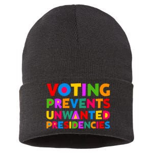 Voting Prevents Unwanted Presidencies Gifts Sustainable Knit Beanie