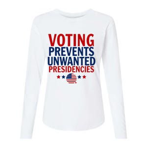 Voting Prevents Unwanted Presidencies Womens Cotton Relaxed Long Sleeve T-Shirt