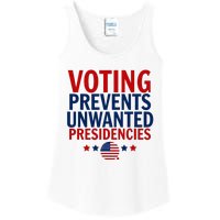 Voting Prevents Unwanted Presidencies Ladies Essential Tank