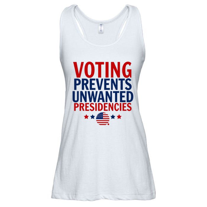 Voting Prevents Unwanted Presidencies Ladies Essential Flowy Tank