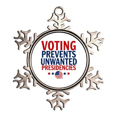 Voting Prevents Unwanted Presidencies Metallic Star Ornament