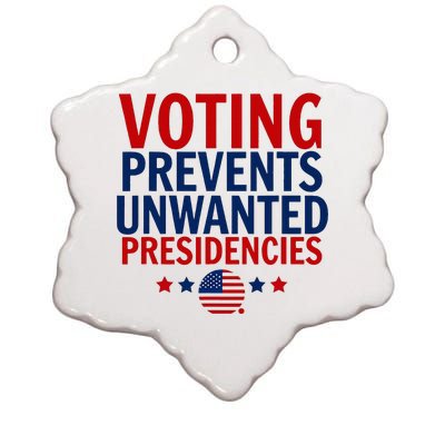 Voting Prevents Unwanted Presidencies Ceramic Star Ornament