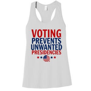 Voting Prevents Unwanted Presidencies Women's Racerback Tank