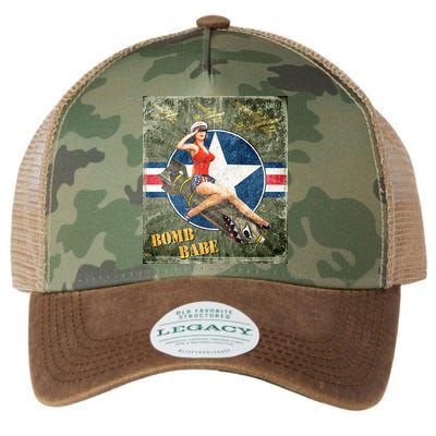 Vintage Pin Up Girl On Bomb Bomber Plane Legacy Tie Dye Trucker Hat
