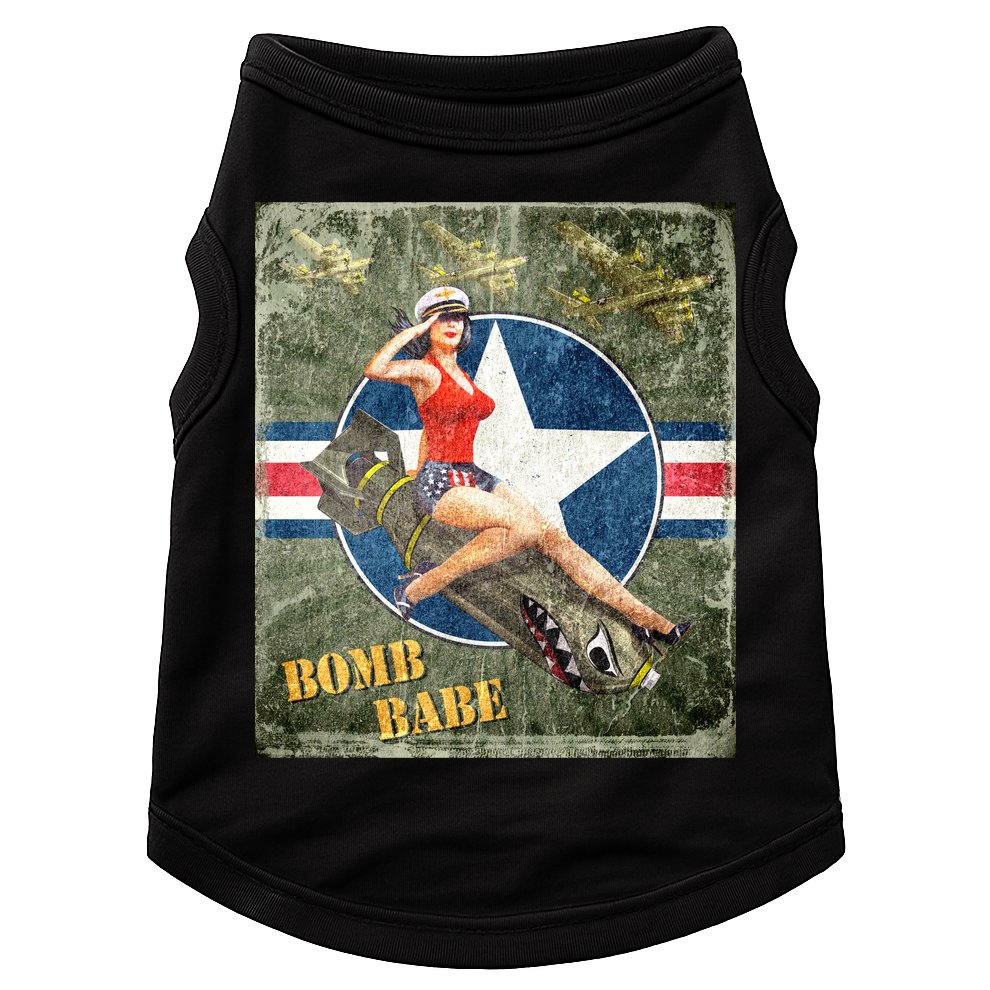 Vintage Pin Up Girl On Bomb Bomber Plane Doggie Tank