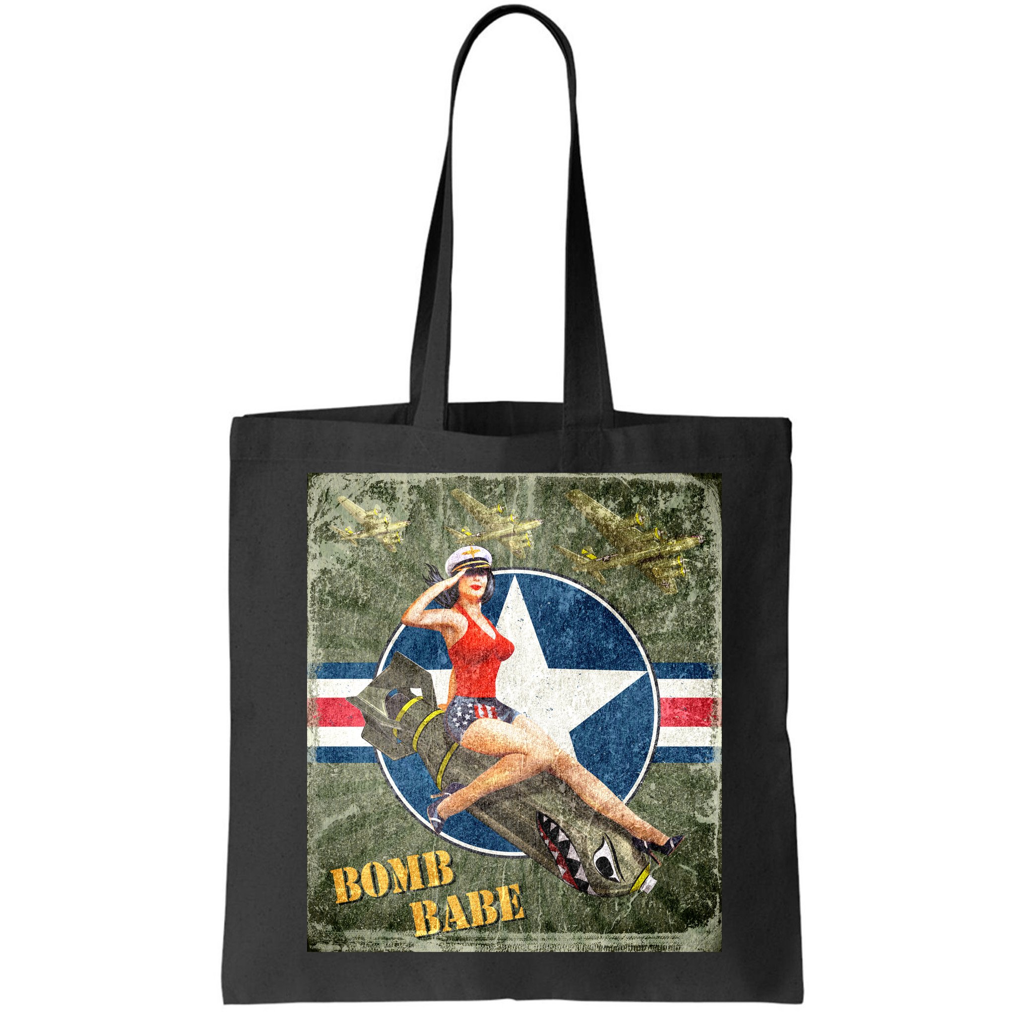 Vintage Pin Up Girl On Bomb Bomber Plane Bag