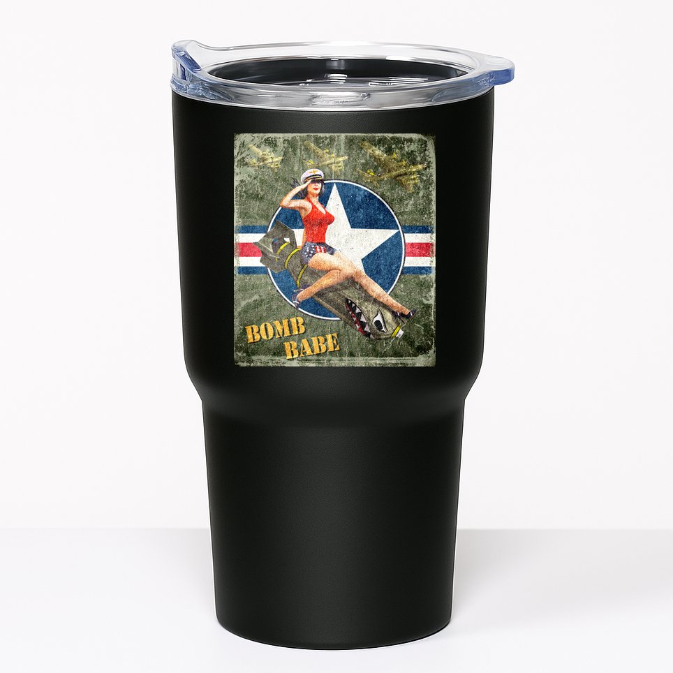 Vintage Pin Up Girl On Bomb Bomber Plane Tumbler