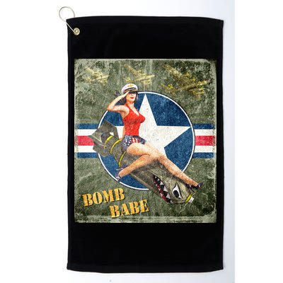 Vintage Pin Up Girl On Bomb Bomber Plane Golf Towel