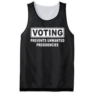 Voting Prevents Unwanted Presidencies Funny Political Mesh Reversible Basketball Jersey Tank