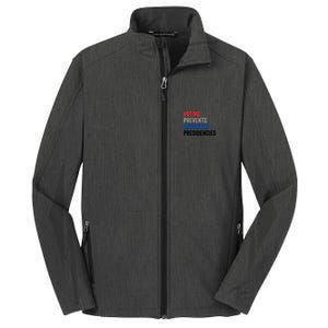 Voting Prevents Unwanted Presidencies Funny Political Core Soft Shell Jacket