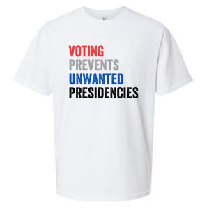 Voting Prevents Unwanted Presidencies Funny Political Sueded Cloud Jersey T-Shirt