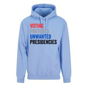 Voting Prevents Unwanted Presidencies Funny Political Unisex Surf Hoodie