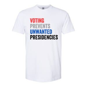 Voting Prevents Unwanted Presidencies Funny Political Softstyle CVC T-Shirt