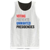 Voting Prevents Unwanted Presidencies Funny Political Mesh Reversible Basketball Jersey Tank