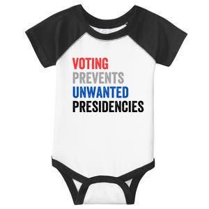 Voting Prevents Unwanted Presidencies Funny Political Infant Baby Jersey Bodysuit