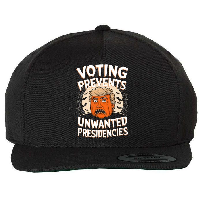 Voting Prevents Unwanted Presidencies Artwork For Halloween Wool Snapback Cap