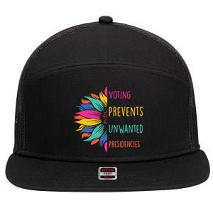 Voting Prevents Unwanted Presidencies 7 Panel Mesh Trucker Snapback Hat