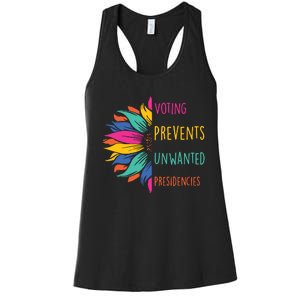 Voting Prevents Unwanted Presidencies Women's Racerback Tank