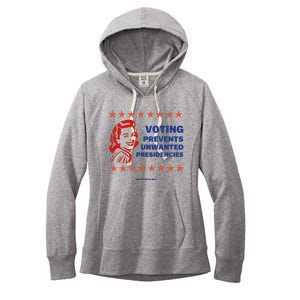 Voting Prevents Unwanted Presidencies Vote For Harris Walz Women's Fleece Hoodie