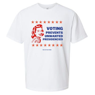 Voting Prevents Unwanted Presidencies Vote For Harris Walz Sueded Cloud Jersey T-Shirt