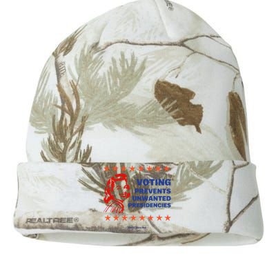 Voting Prevents Unwanted Presidencies Vote For Harris Walz Kati Licensed 12" Camo Beanie