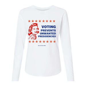 Voting Prevents Unwanted Presidencies Vote For Harris Walz Womens Cotton Relaxed Long Sleeve T-Shirt