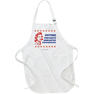 Voting Prevents Unwanted Presidencies Vote For Harris Walz Full-Length Apron With Pockets