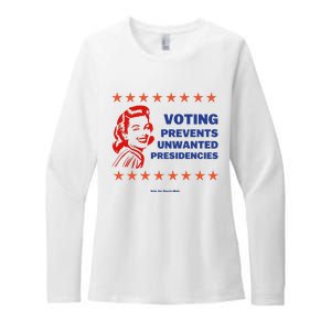 Voting Prevents Unwanted Presidencies Vote For Harris Walz Womens CVC Long Sleeve Shirt