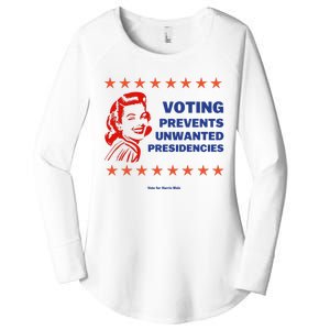 Voting Prevents Unwanted Presidencies Vote For Harris Walz Women's Perfect Tri Tunic Long Sleeve Shirt