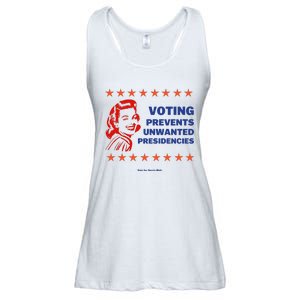 Voting Prevents Unwanted Presidencies Vote For Harris Walz Ladies Essential Flowy Tank