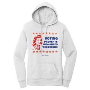 Voting Prevents Unwanted Presidencies Vote For Harris Walz Women's Pullover Hoodie